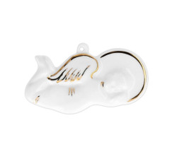 Zawieszka porcelanowa Aniołek leżący Ćmielów